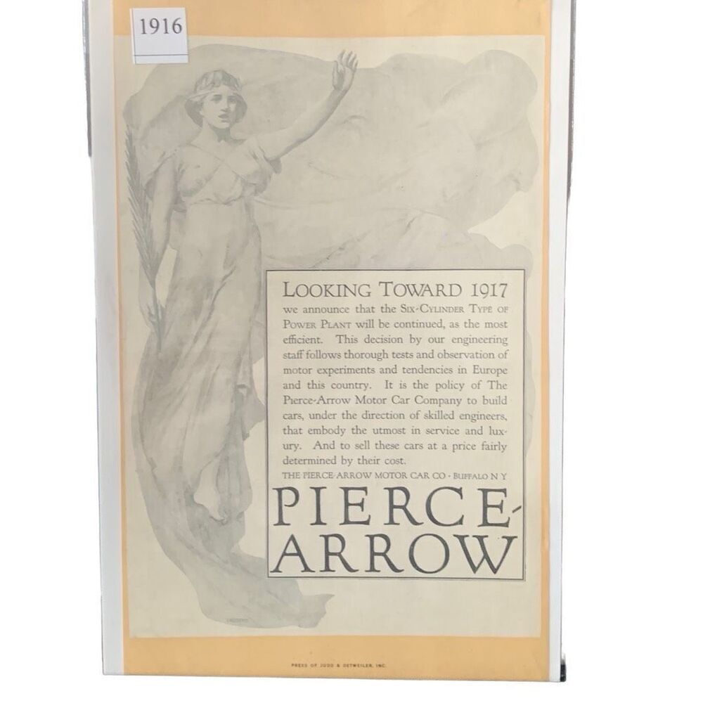 Vintage 1916 Pierce Arrow Looking Toward 1917 Ad Advertisement